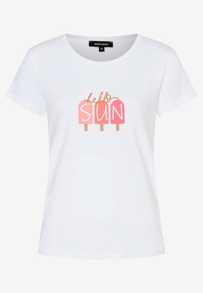 White T-Shirt With Front Print